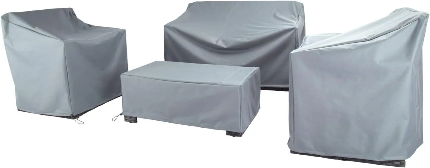 

Водонепроницаемые чехлы для садовой мебели (4 предмета) для комплекта для отдыха на открытом воздухе, серые - Прочная защита