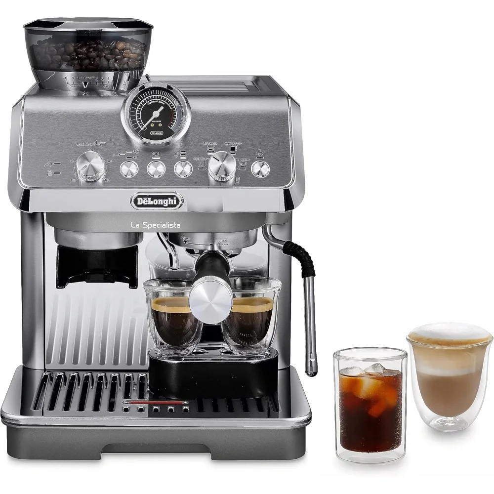 Máquina de café expresso com frio, Frother manual de leite, Kit barista para latte cappuccino, moedor embutido, EC9255M