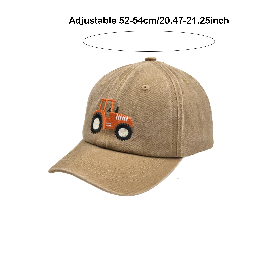 Children Cartoon Baseball Cap Tractor Embroidered Peaked Caps for Boys Girls Outdoor Sunscreen Sports Visor Hat Kids Gifts