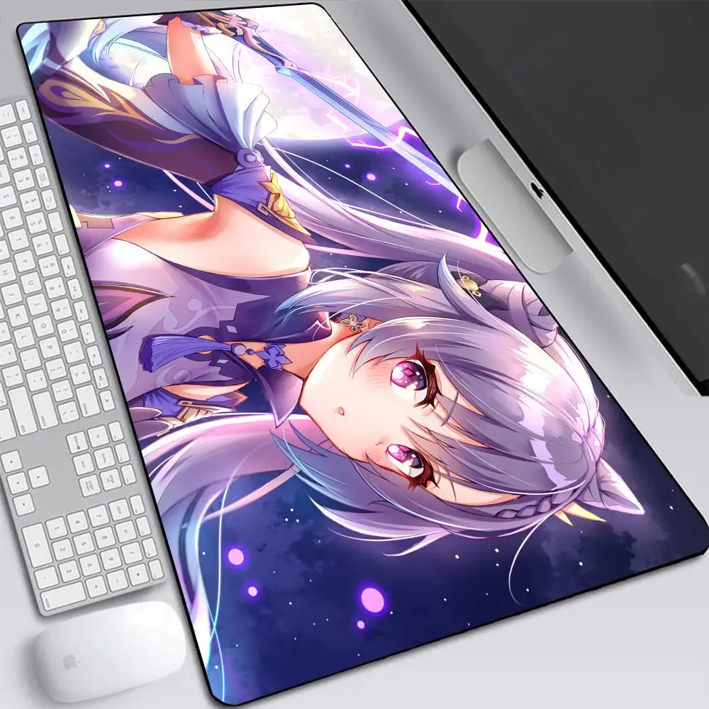 Genshin Impact Large Gaming Mouse Pad Computer Laptop Mousepad Keyboard Pad Desk Mat PC Gamer Mouse Mat Silicone Office Mausepad