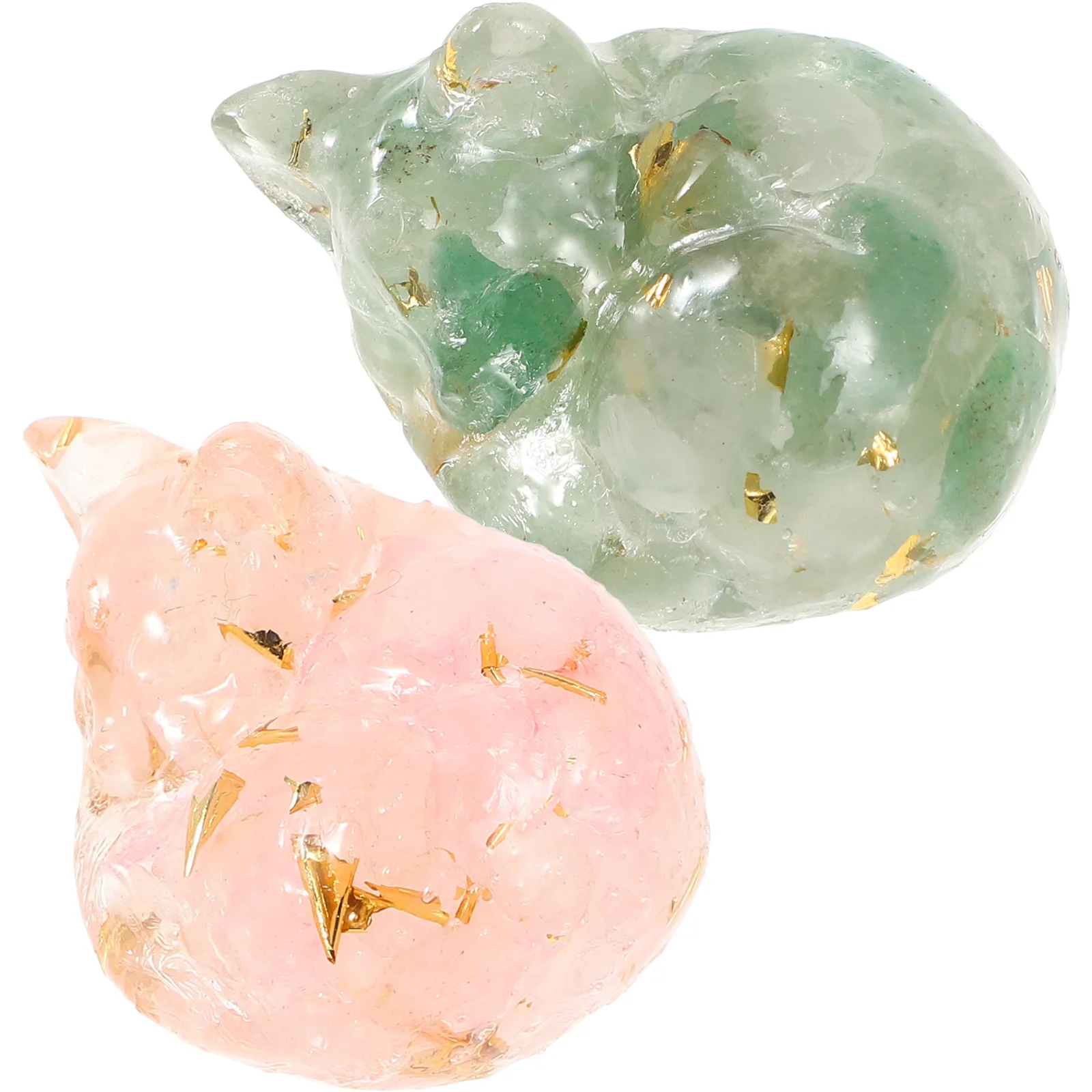 

2pcs Crystal Mini Cat Statue Garden Decor Home Decoration Desktop Office Cabinet Decor Crystal Crafts Figurines Adorable Cat