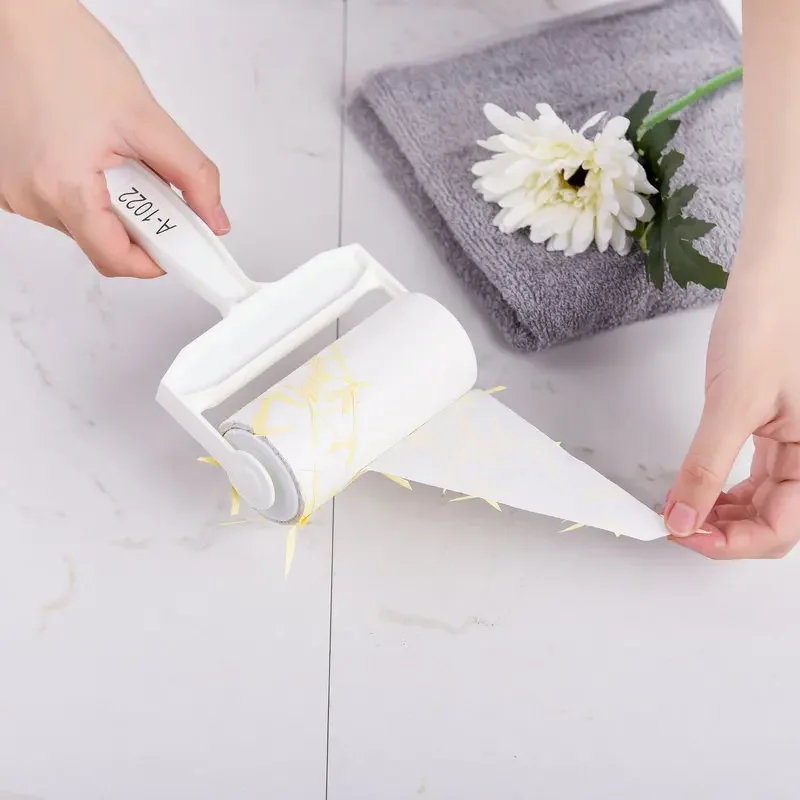 40pcs/roll Clothes Hair Sticky Roller Reusable Portable Home Clean Pet Hair Remover Sticky Roller Carpet Bed Sofa Dust Collector