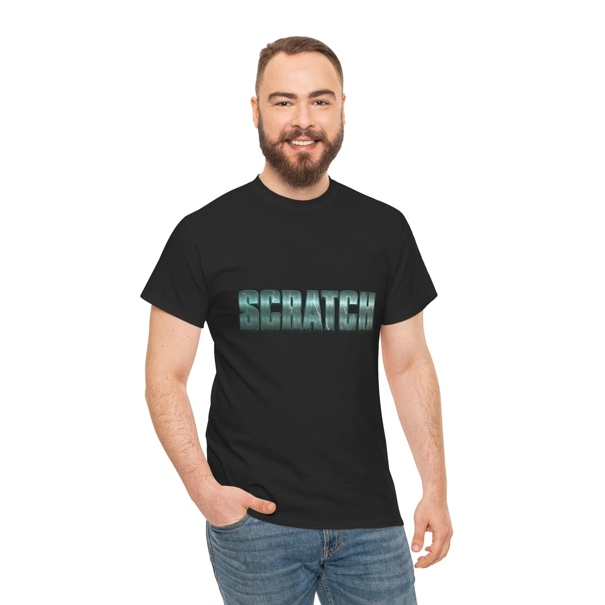 Scratch Shirt Minimalist Typography Graphic Tee Statement Unisex T-Shirt  Fashion Trend  High-Quality  Casual Comfortable Top