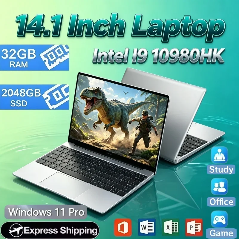 2026 Hot New 14.1 Inch Laptop Intel Core I9 10980HK 32GB RAM 2TB SSD Windows 11 Home Notebook For Daily Document Processing
