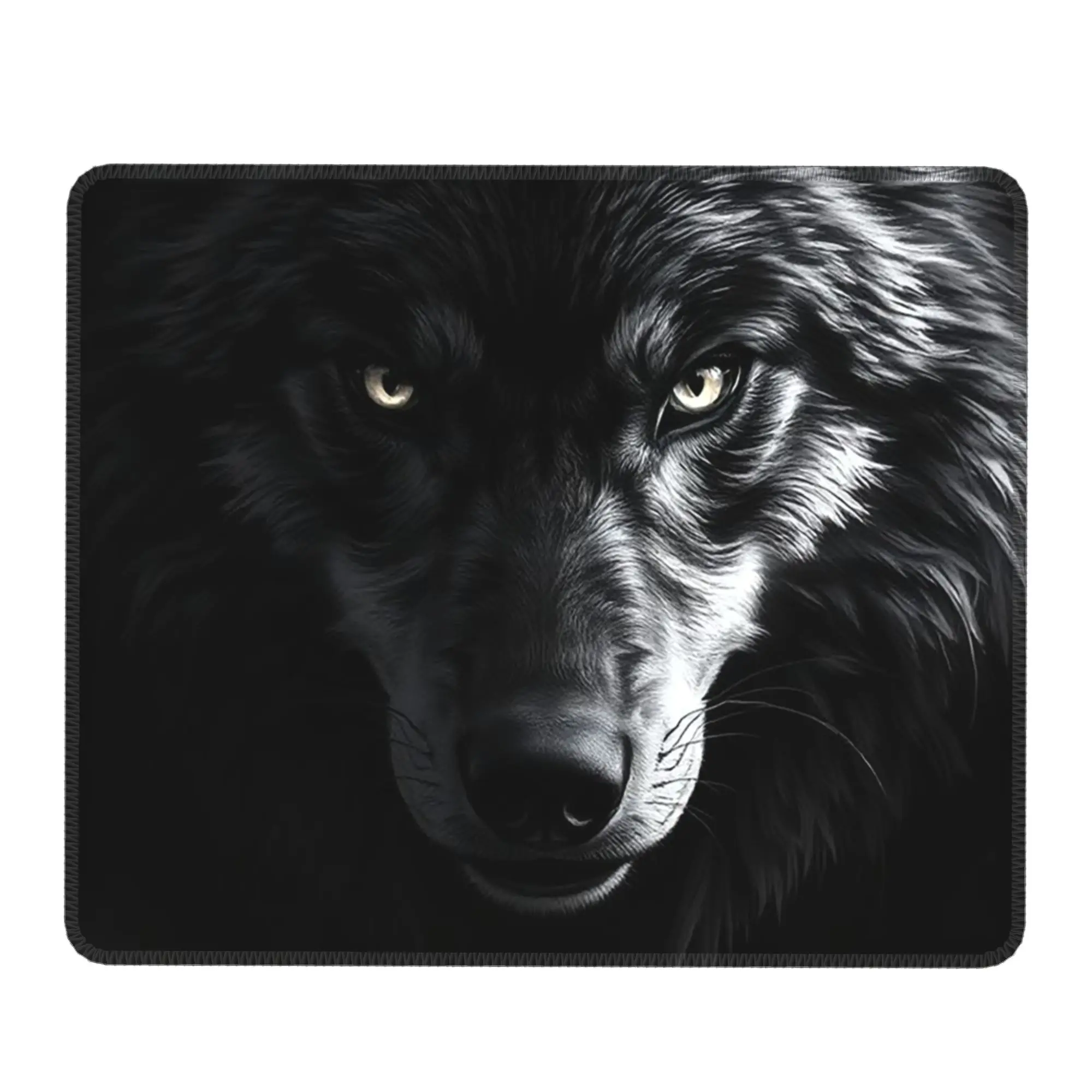 Anime Wolf In Black Background Mouse Pad Computer Keyboard Mouse Mat Gaming PC Laptop Desk Mat Office Accessories Table Mats