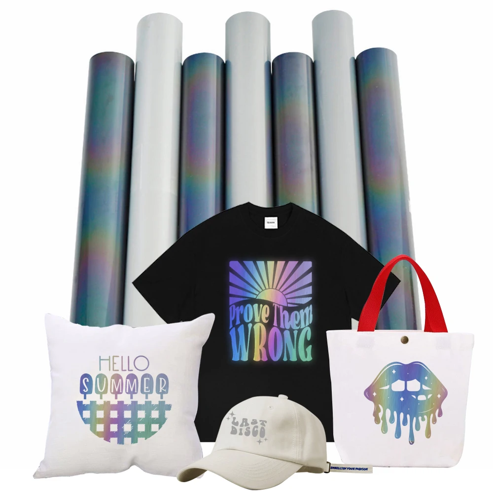 Reflective Heat Transfer Vinyl Sheets,For DIY Clothing T-Shirt Mask Jeans Backpack , Easy to Cut &Weed