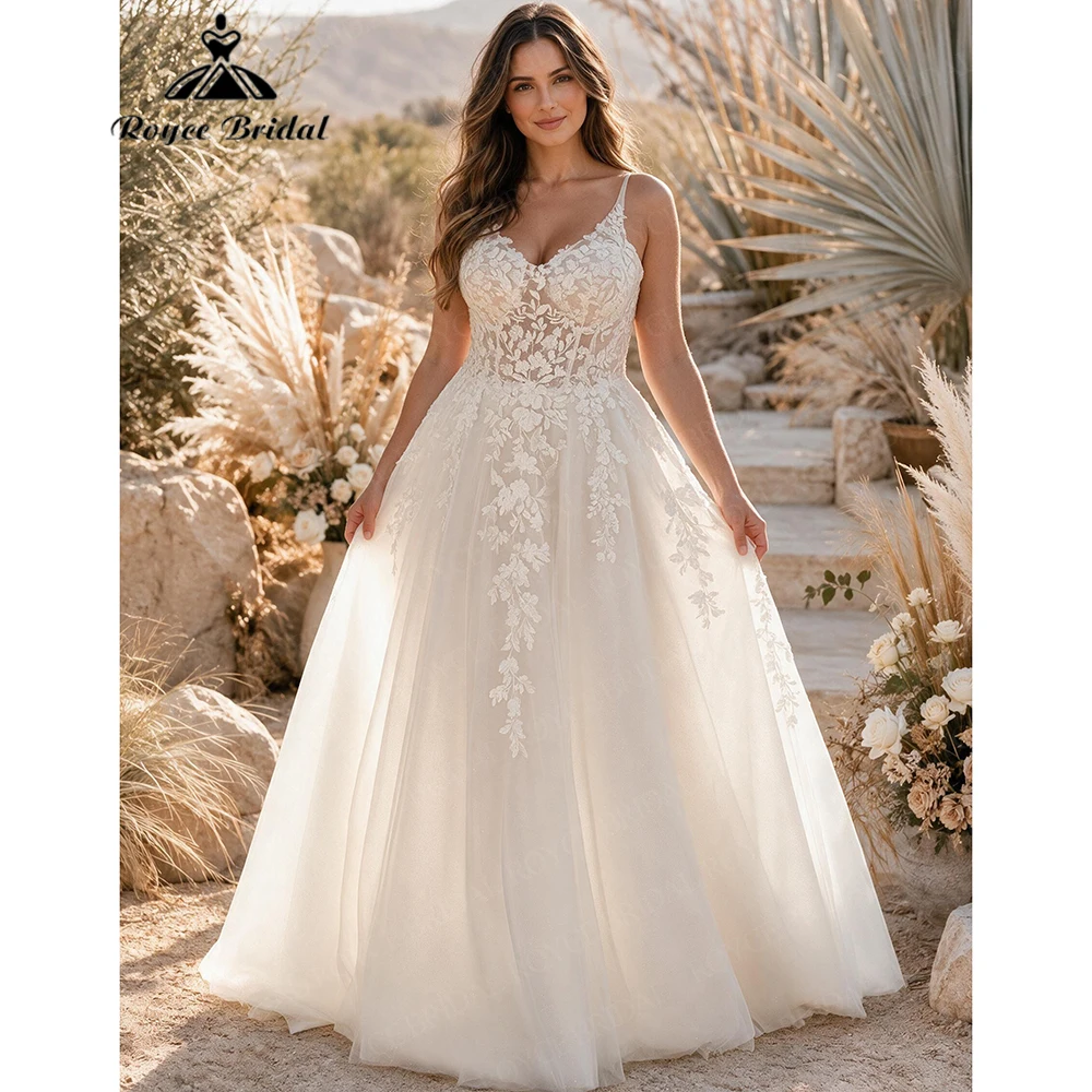 Roycebridal Applique Elegant A Line Wedding Dresses 2027 Sweetheart Boho Beach Bridal Gown Customized vestido de novia