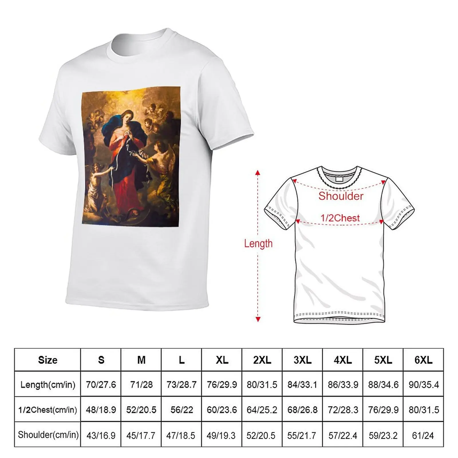 Virgin Mary Untier of Knots T-Shirt summer top anime t shirts workout shirts for men