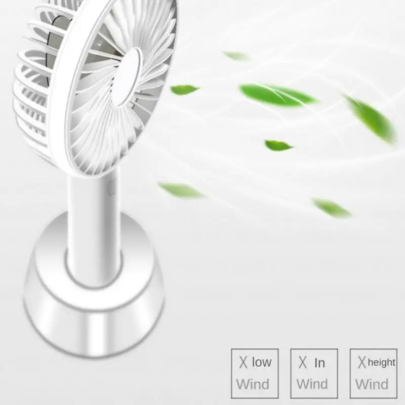 Mini Handheld Fan Personal Portable Fan 3 Speed Adjustable Angle Removable Base Lanyard USB Recharging Battery Operated Camping