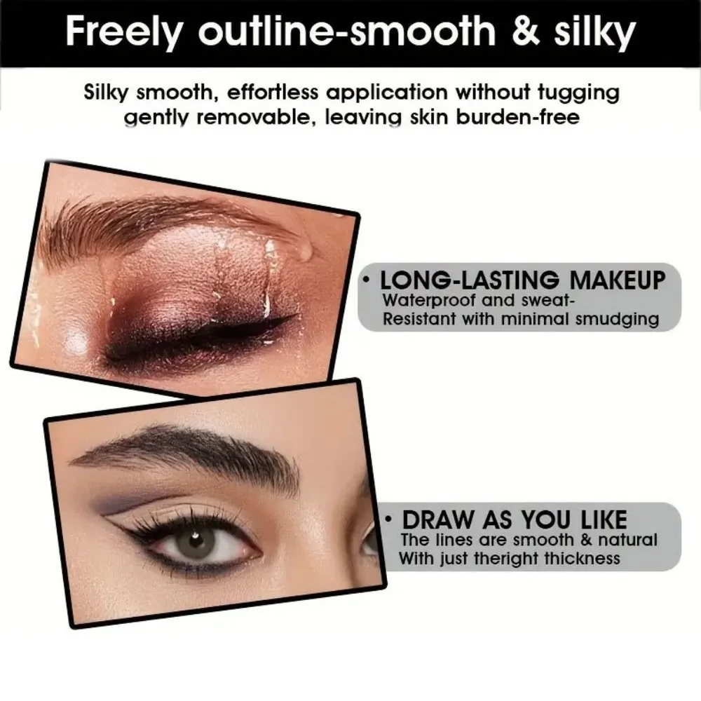 6色の防水アイライナーペン、長持ちする滑りにくいアイライナーペン、成熟した女性に適しており、毎日のメイクやパーティーのメイクに適しています。