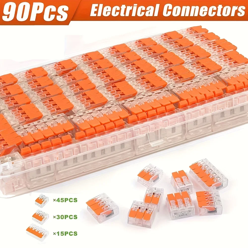 2/3/4/5-Port Orange Universal Type Quick Plug-in Terminals Electrical Equipment Connectors,Wire Connector Terminals 250V/32A