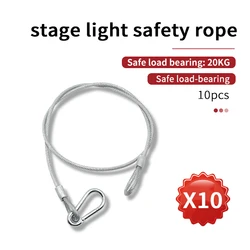10pcs for All DJ Disco Lights 3MM x 700MM Steel Safety Rope Stage Lighting Safety Cable Moving Head Beam Durable Steel Rope