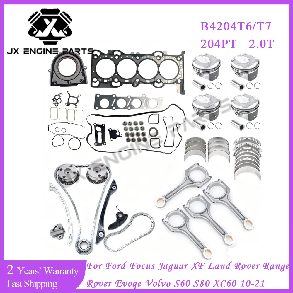 B4204T6 204PT Engine Rebuild Full Gasket Set For Ford Focus Jaguar XF Land Rover Discovery Sport Volvo S60 S80 V60 XC60 2.0T 2.0