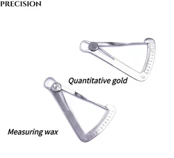 Calibrador de medición Dental de acero inoxidable, Vernier de Metal, regla de medición de espesor de cera de laboratorio, herramienta Dental, dentista