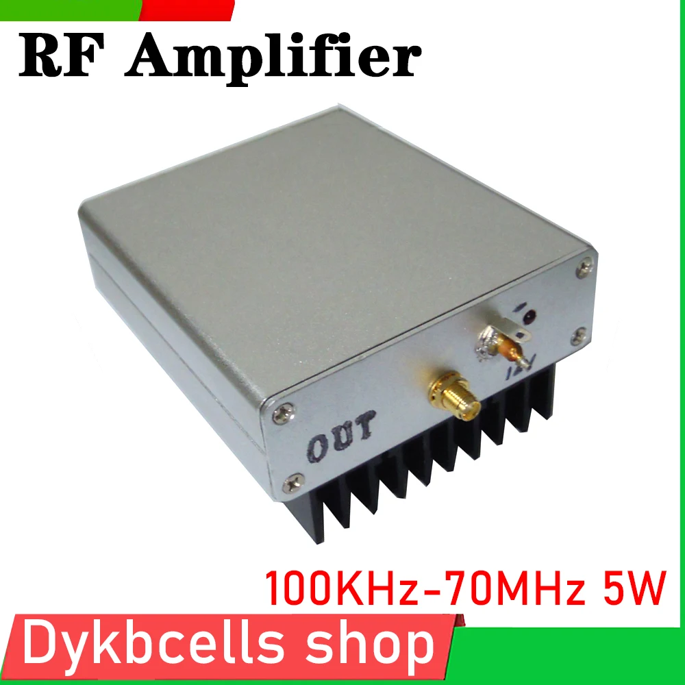 Rampa 100kHz-70MHz 5W 37dB liniowy wzmacniacz mocy dla radia falowego HF sygnał RF wzmacniacz długofalowy