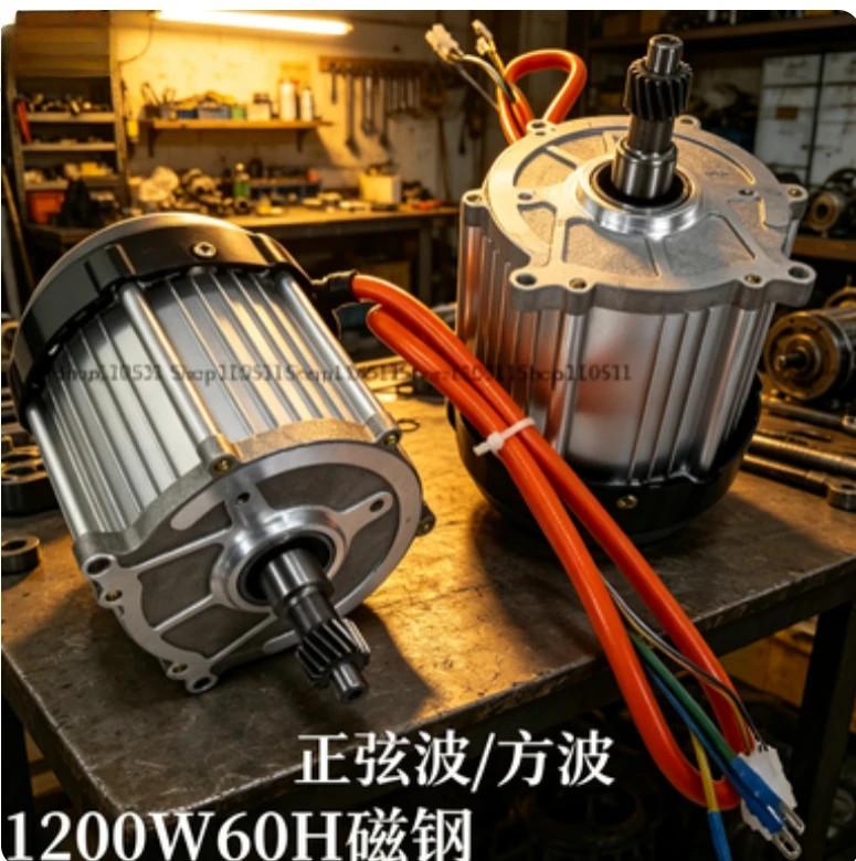 1200W Brushless Permanent Magnet DC Motor, Electric Drive for New Energy 3/4-Wheel EV Replacement