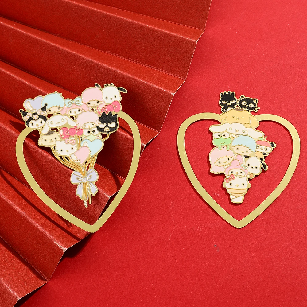 

Anime Cute Hello Kitty Book Mark Metal Bookmark Collection Cartoon Fans School Supplies Book Accessory Gifts for Book Lovers