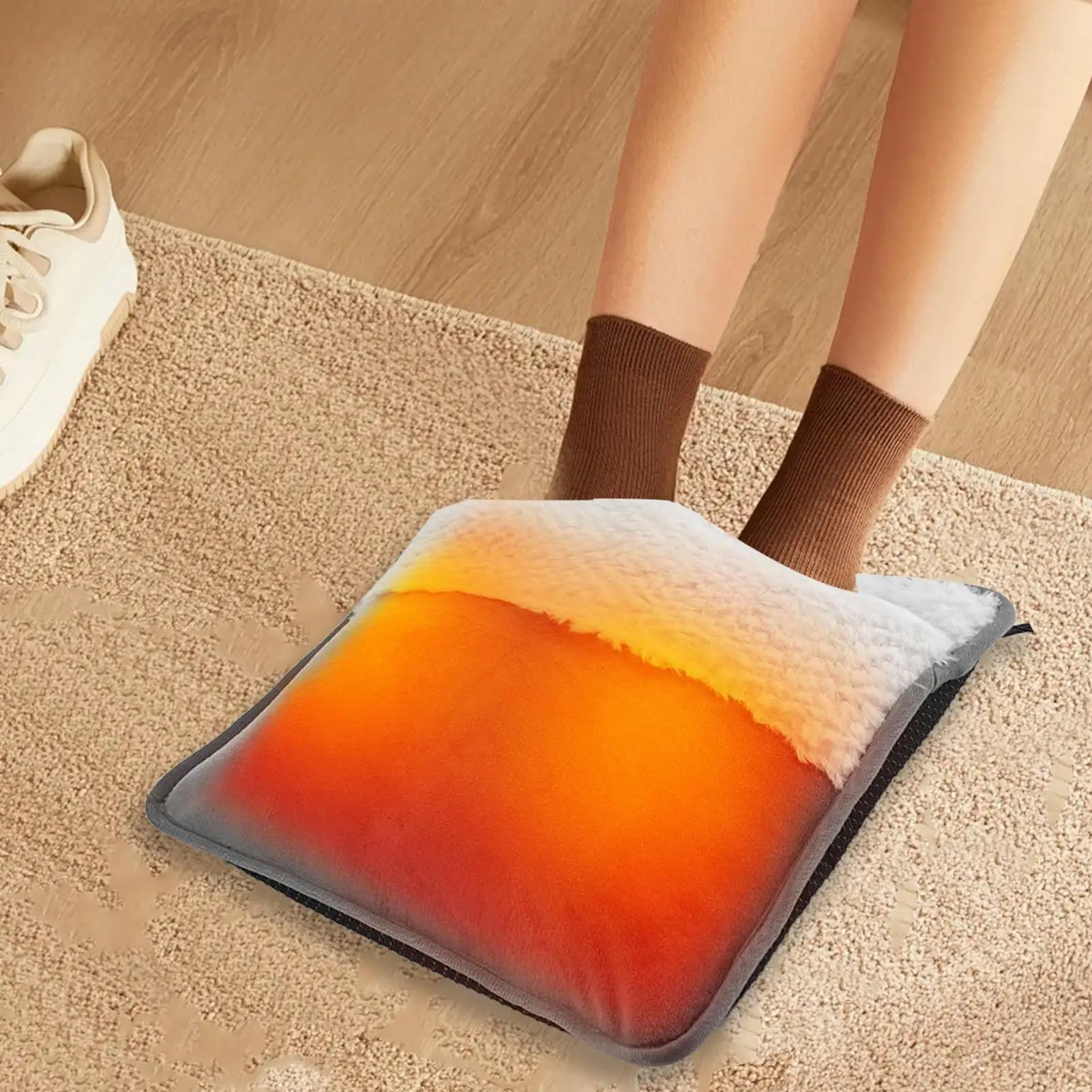 

Грелка для ног с подогревом, USB грелка для ног, быстрая грелка для тела, плюшевый коврик, мягкое плюшевое зимнее теплое одеяло, согревающий коврик для ног