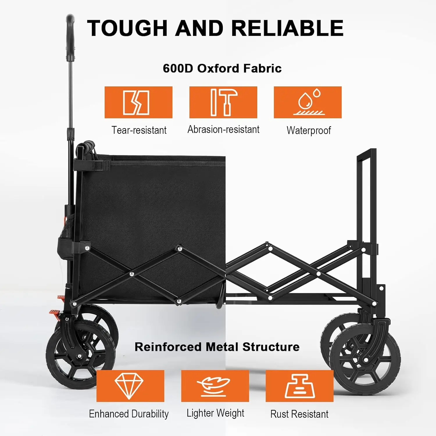 Carro plegable de alta resistencia, carrito de comestibles con diseño plegable más pequeño, utilitario para acampar, compras, deporte