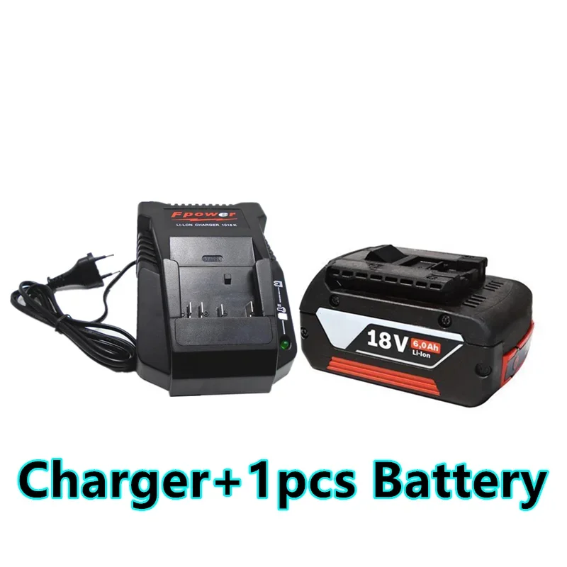 18V Batterie 6,0 Ah Für Bohrmaschine 18V Lithium-ionen-akku BAT609, BAT609G, BAT618, BAT618G, BAT614 + 1 Ladegerät