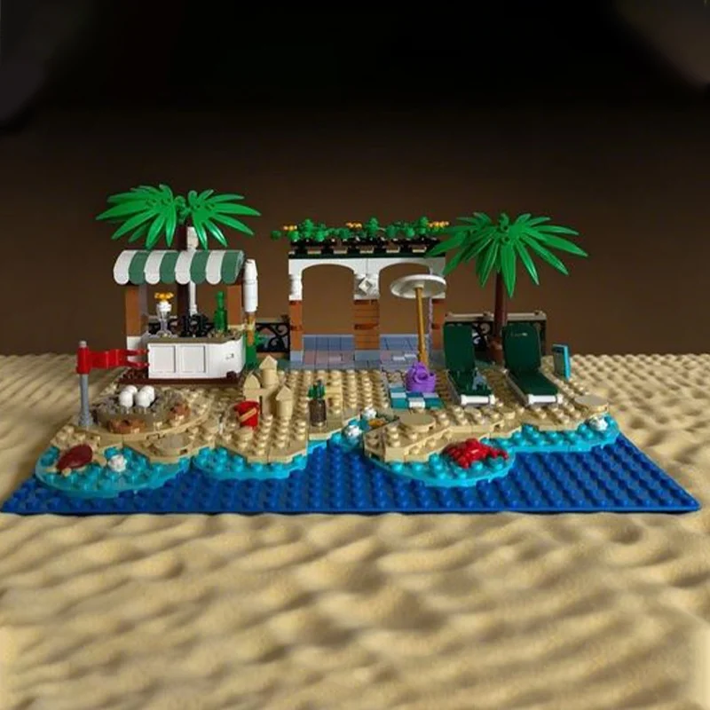 542pcs MOC Boutique Strand Modulair Modulair Model Bouwstenen Architectuur DIY Idee Onderwijs Baksteen Kerstcadeau Speelgoed Kinderen