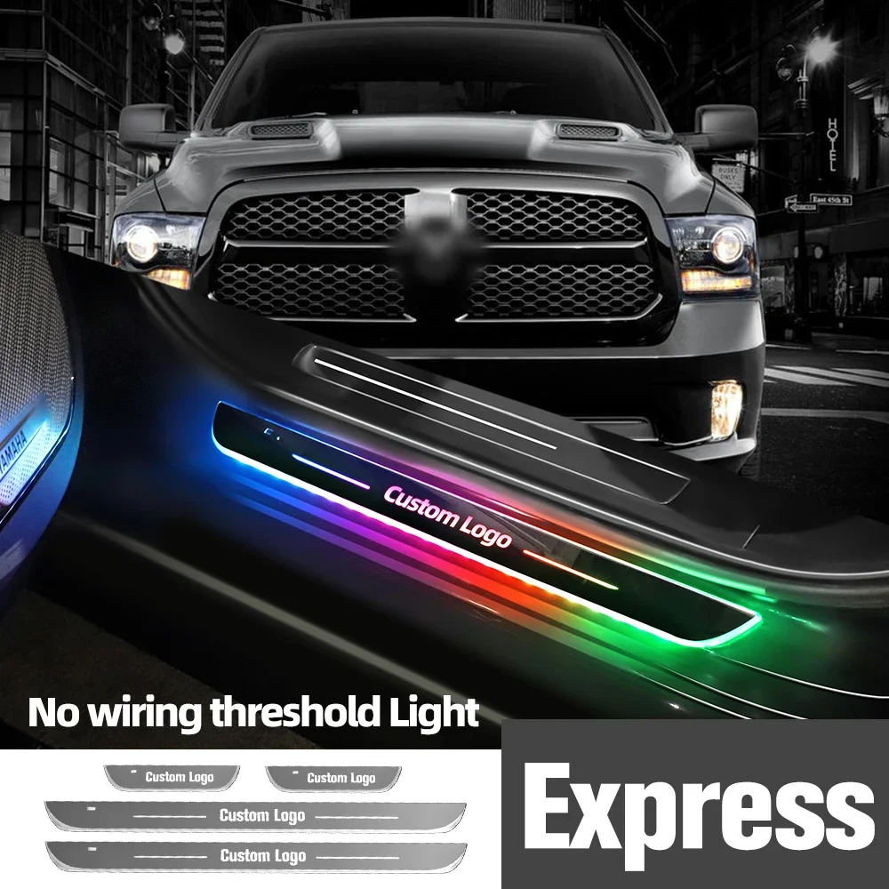 

For Chevrolet Express 1500 2500 3500 1996-2022 Car Door Sill Light Customized Logo LED Welcome Threshold Pedal Lamp Accessories