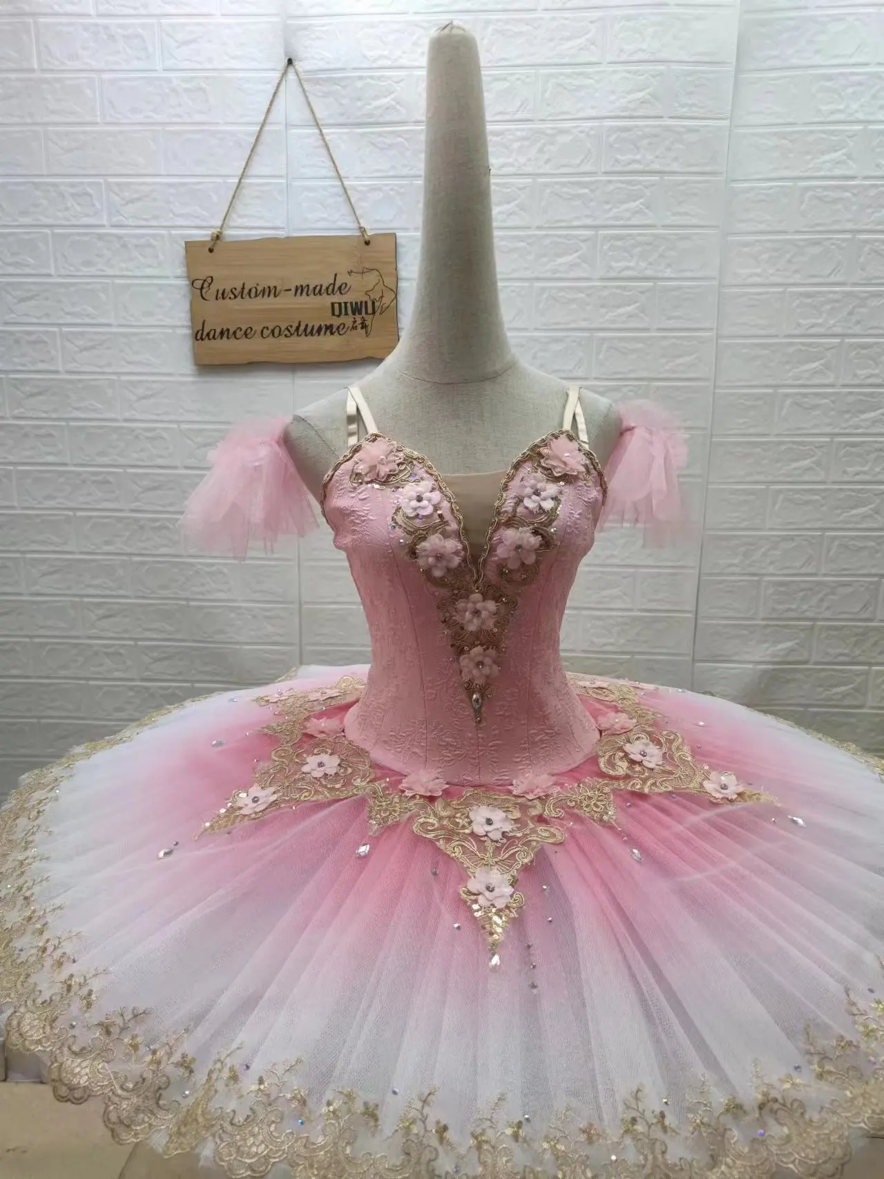 Professional Ballet Corset Pancake Ballerina Girl Professional ballet performance costumVariations of the ballet 