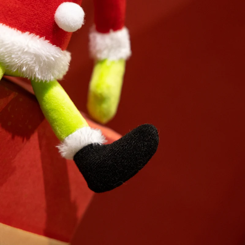 36cm Spezielles Grünes Anime-Weihnachtsmonster Plüschpuppe mit Schlanker Roter Kleidung Lustige Puppe Festtagsgeschenke – Detail 7