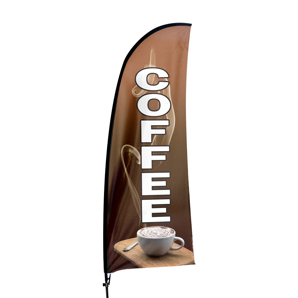 FSFLAG 1PCS 210 CM The Coffee Alien Flags with Flagpole Banner Advertising Promotion Outdoor Decoration for Adults in Cafe Shops