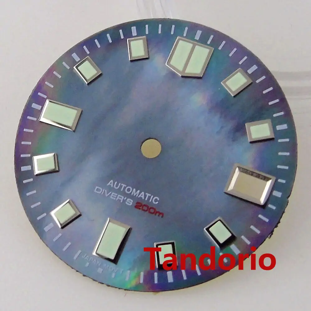 29mm Mother of Pearl Dial Face Fit NH35 NH35A NH36A 7s26 Automatic Movement Date Windown Luminous Index Watch Parts Accessories