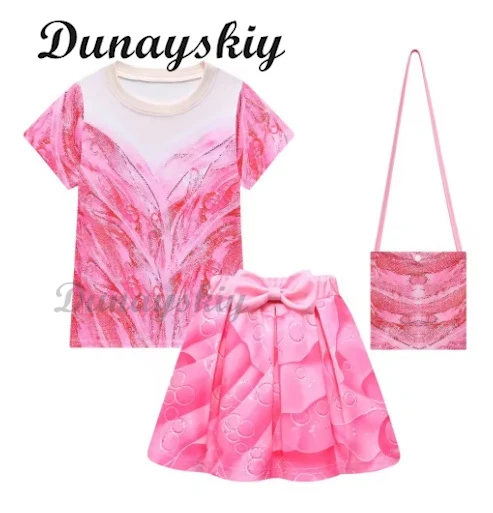 Розовое платье с летающими рукавами из фильма «Злой Глинда», комплекты костюмов для косплея для детей, девочек, Хэллоуин, карнавал, вечеринка, сценическая одежда, ролевая игра