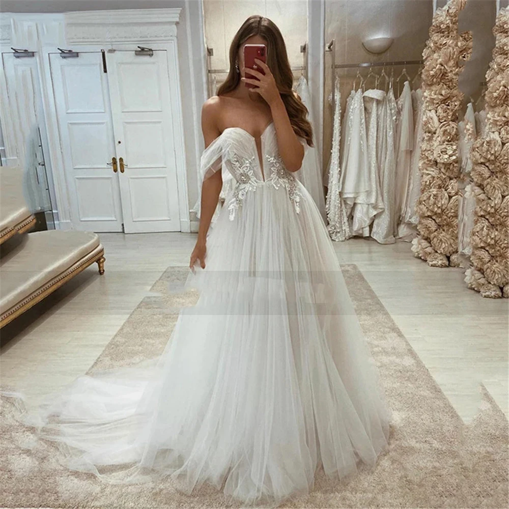 Vestido de Noiva 2024 Vintage Wedding Dresses Lace Fairy Boho Bride Dress Sweetheart Country SuCustomize To Measures Robe De Mar