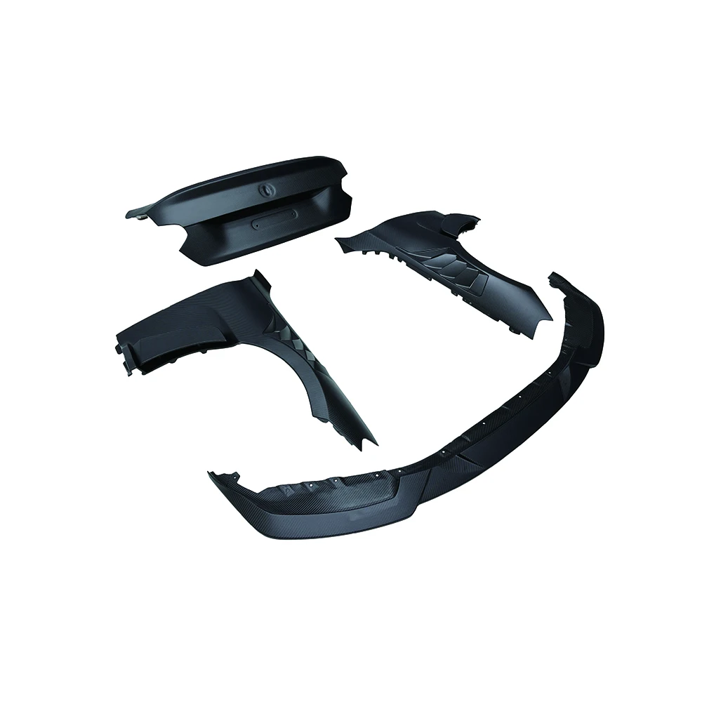 

For Dry Carbon Matte Body Kit for G87 M2 - R44 Front Lip, AP Fender, OEM Trunk Lid