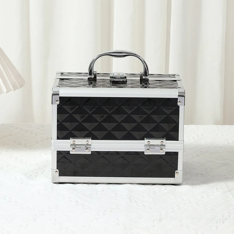 Portable Makeup Case with Lock & Mirror | Professional Cosmetic Organizer for Travel, Nail Tech & Aestheticians | Secure Storage