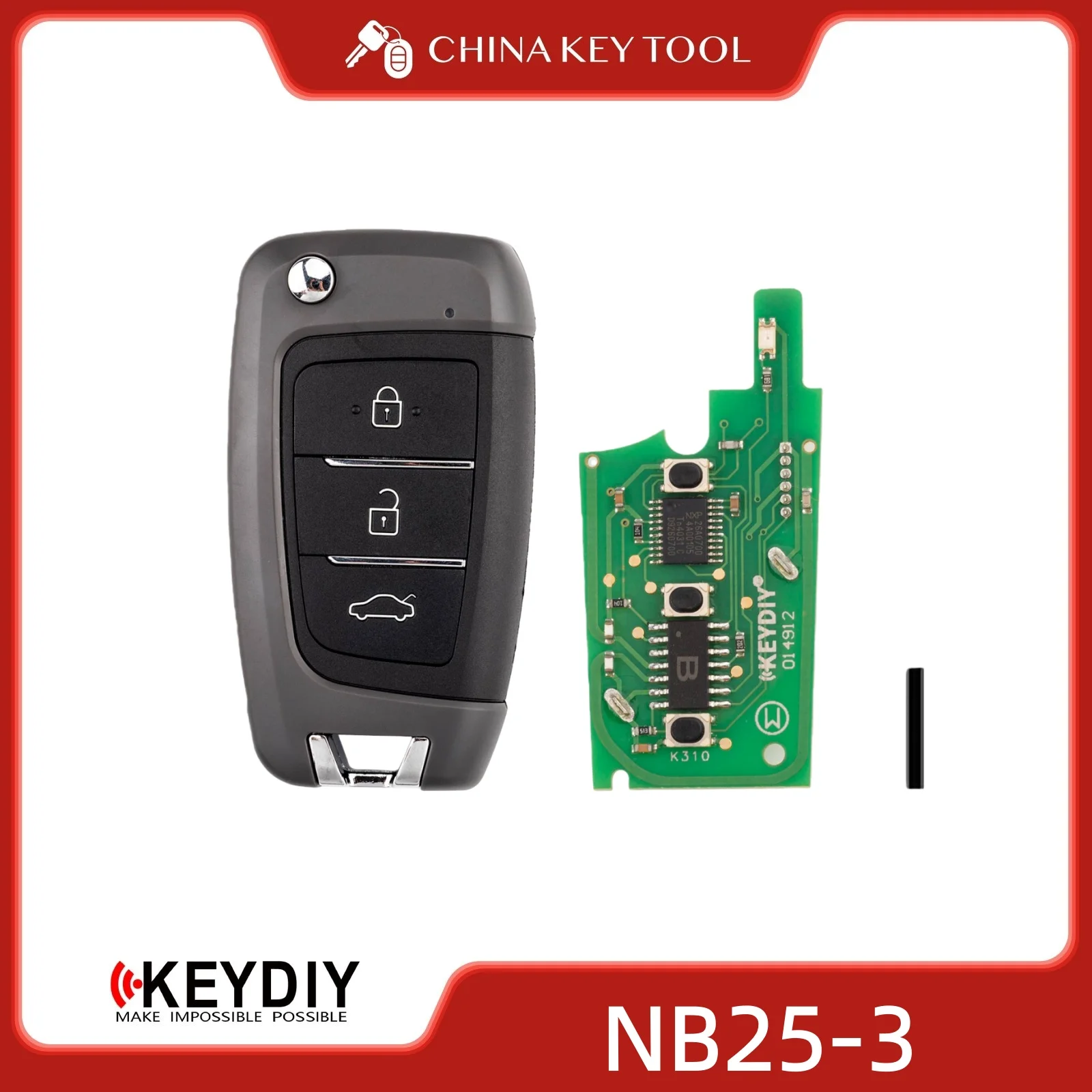 KEYDIY KD NB25-3 PCF Universal Flip Remote Key 3 Buttons Compatible with Hyundai Type
