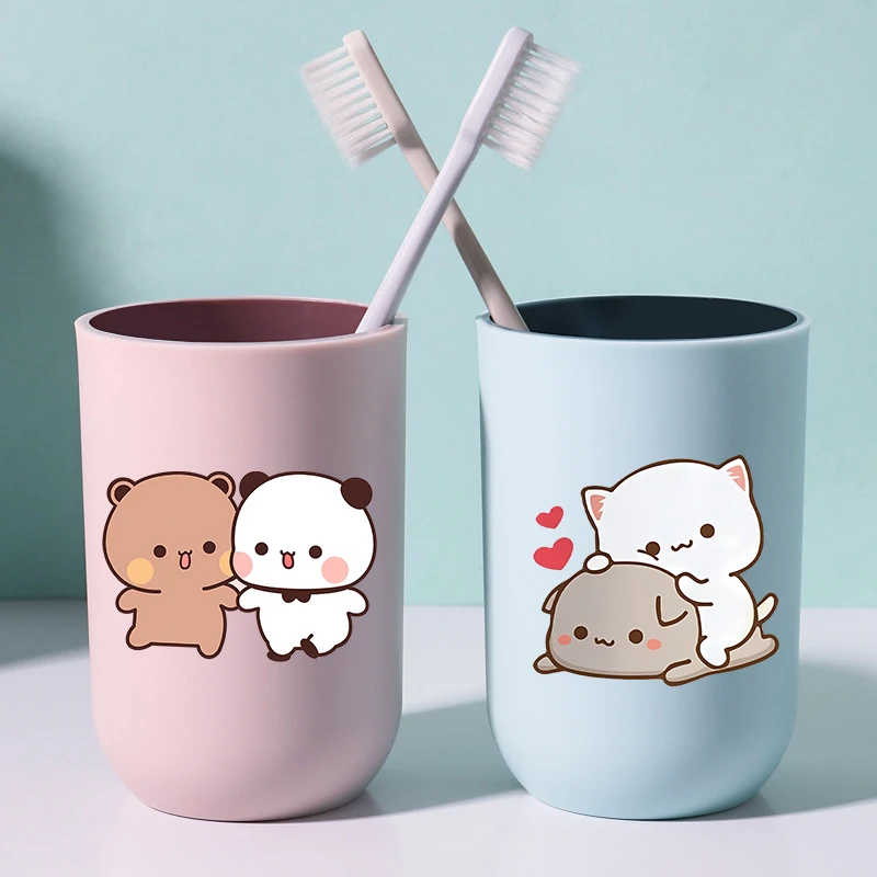 1PCS Bubu Dudu Cute Mouthwash Cup Yier Bear Panda Kawaii Large Capacity Toothbrush Cups Home Water Cup Fashion Couple Cups Gifts