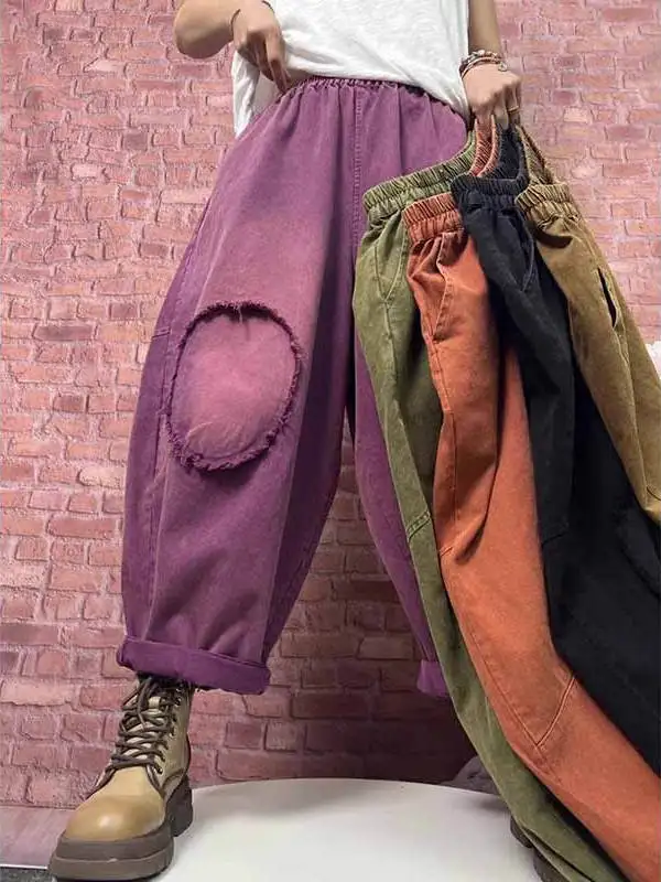 

plus Size 300 Pou Fat MM Denim Lantern Pants Women's Casual Sle Harlan Pants Old Dad Pants Spring Autumn New Model