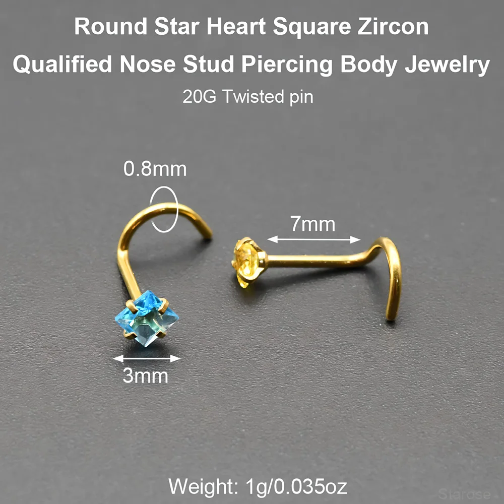 4 Stück-Packung 3 mm Kristall Zirkon Nasenstecker Labret Piercing Edelstahl Helix Monroe Piercing Conch Lip Schmuck 20G Twisted Pin – Detail 6