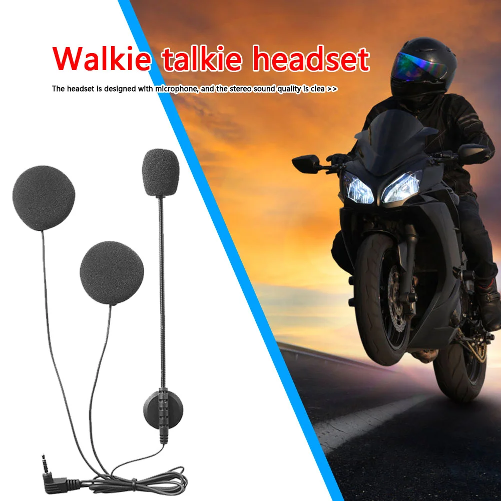 Motorcycle Helmet Intercom Stereo Device Headsets Bluetooth-compatible Motorbike Microphone w/Clip for V4 V6 Walkie-Talkies