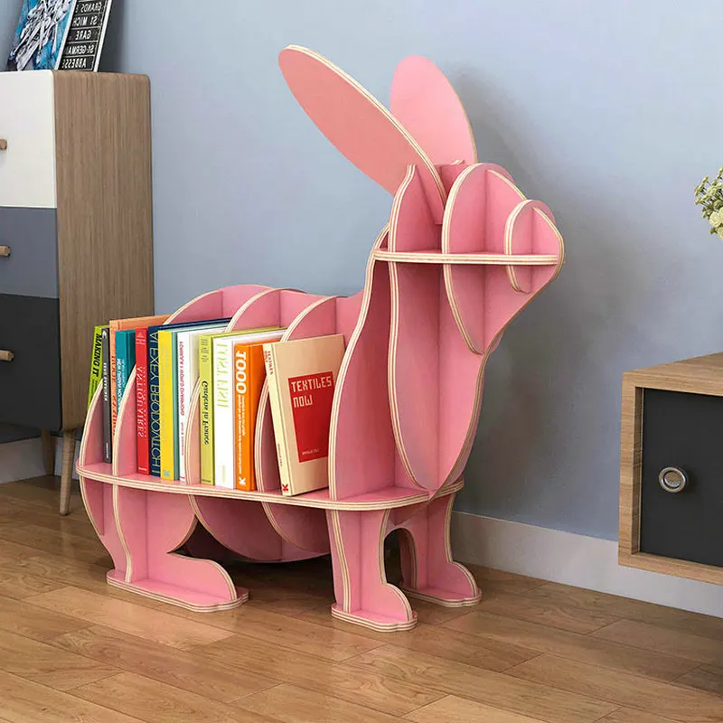 Creative children's bookshelf Animal Book Shelf School Picture Storage Gift Decorative Rabbit Assembly Home Deco