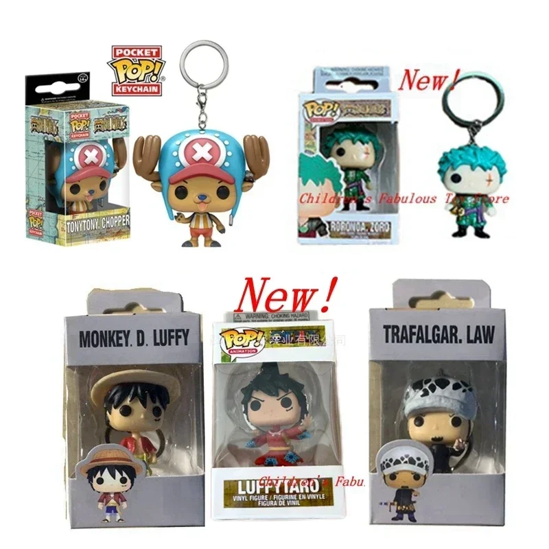 FUNKO Keychains One Piece Tonytony Chopper Roronoa. Zoro New Luffy Law Luffytaro Japanese Cartoon Anime Action Figures Toys POP - view 4