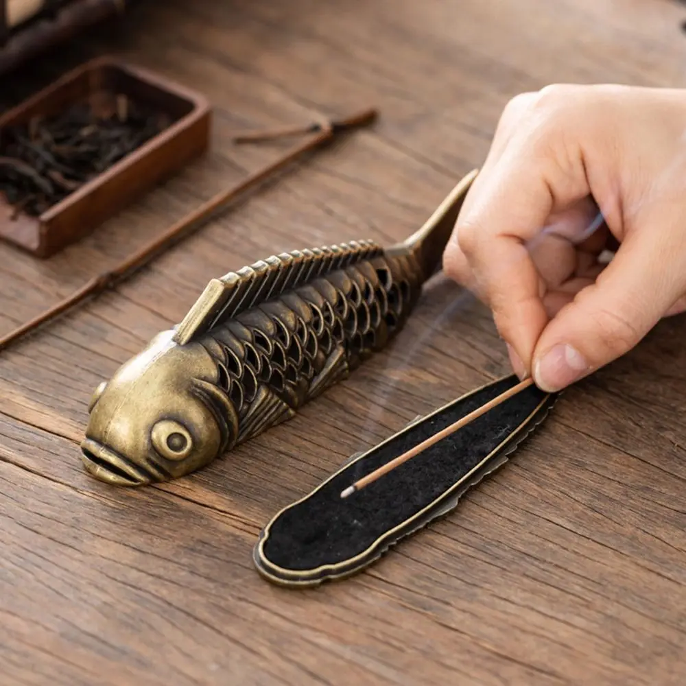 Nieuwe Chinese Stijl Wierook Driepotige Gouden Pad Koperlegering Indoor Aromatherapie Accessoires Lucky Charm Karper Wierook Houder