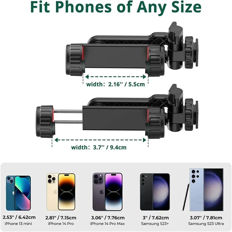 Tripod Mount Universal 360 Degree Mobile Phone Clip Compatible With Cold Shoe Cellphone Holder Desk Tripod Mount For iPhone 15