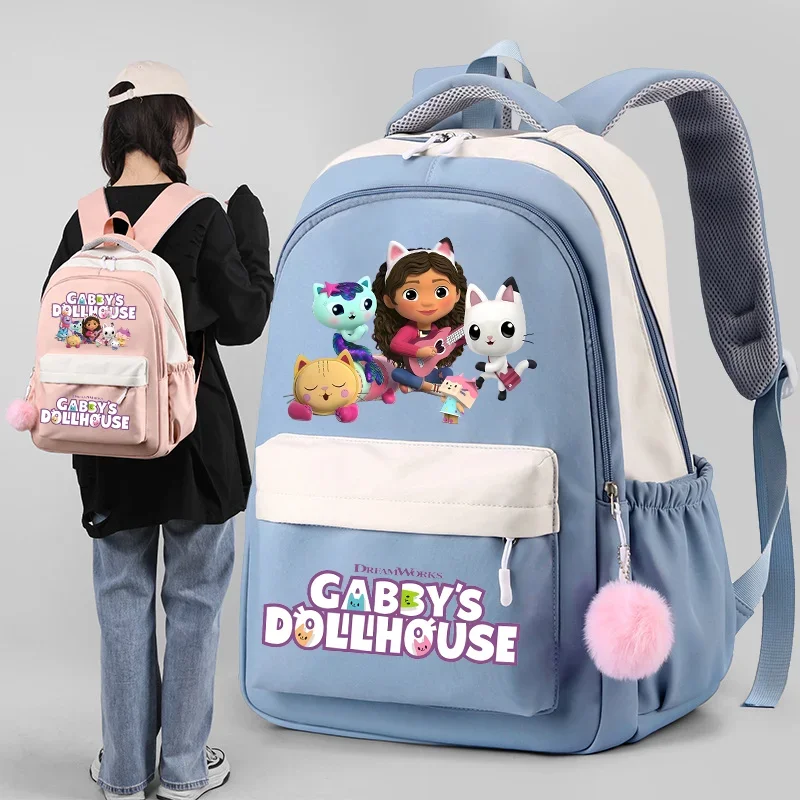 

Рюкзак Gabby Dollhouse для девочек, школьный ранец с мультяшным аниме-принтом, повседневный женский рюкзак, милый ранец, подарок на день рождения
