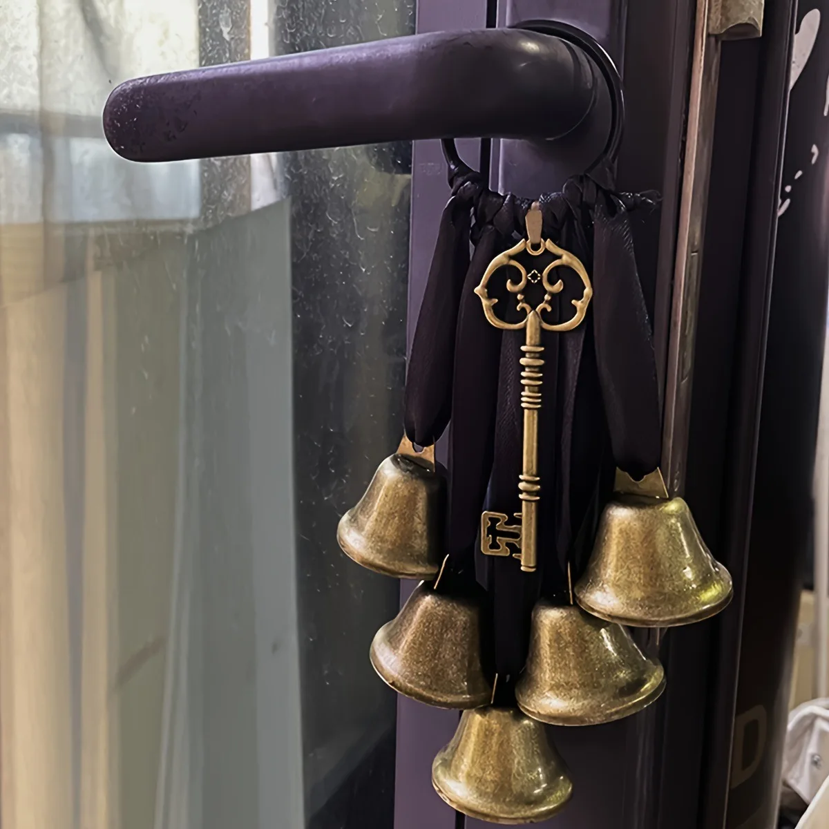 Iron Witch Wind Chimes, Decorative Door Handle Bells, Home Protection & Room Decor, Non-Electric Hanging Pendant