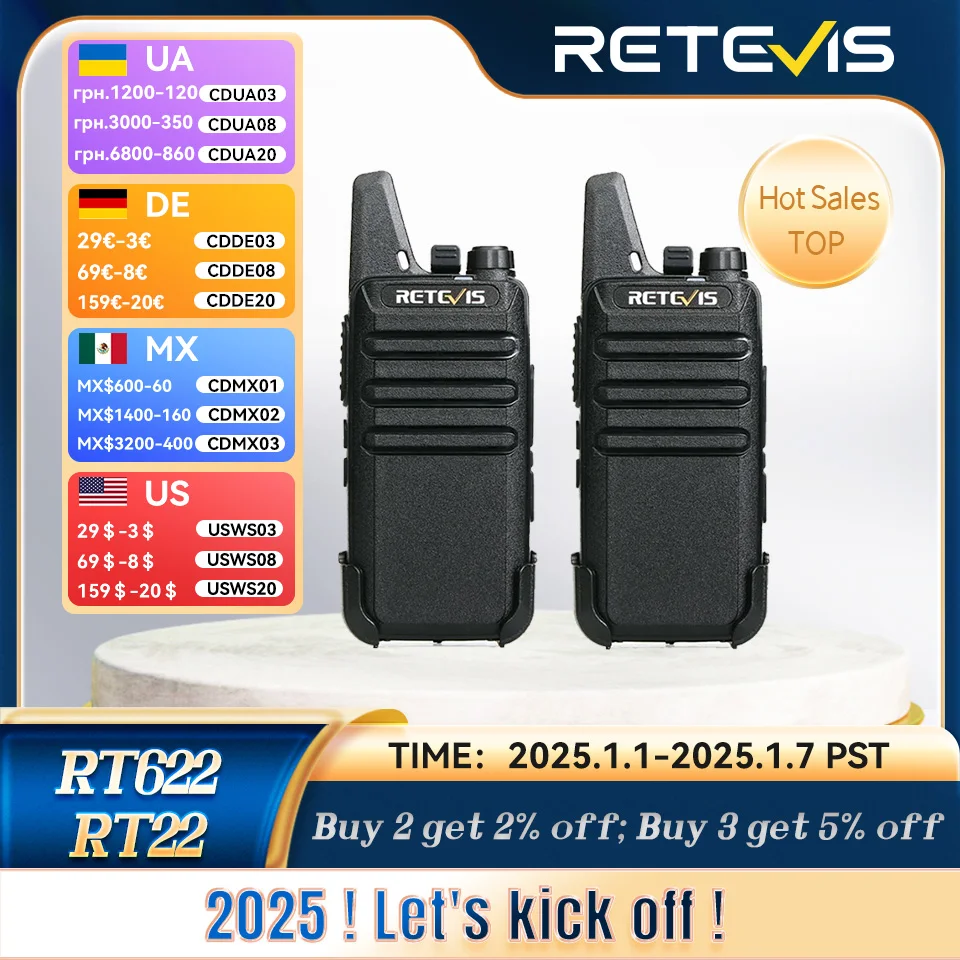 Retevis RT622 мини рация 2 шт в комплекте рации 2 шт мощные рация для охоты PMR 446 рацыя USB зарядка за Столовая отель сеть магазинов Школа лесное