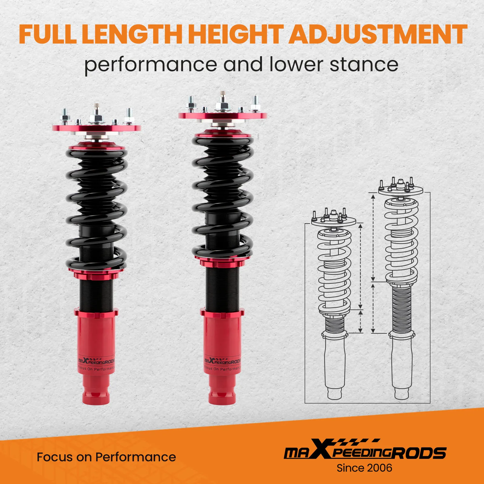 Suspension Coilovers Coil Shocks for Mitsubishi Eclipse 1995-1999 24 Ways Adjustable Damper