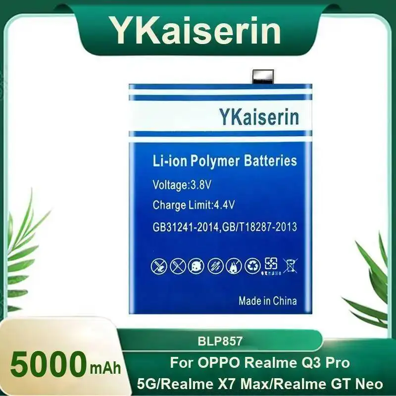 

Mobile Phone Battery BLP857 For Oppo Realme Q3 Pro 5G X7 Max GT Neo 5000Mah Good Low-Temperature Performance