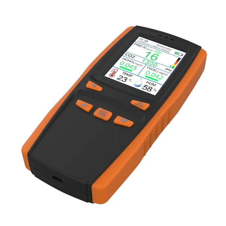 Fine Division 9 In 1 Detector Formaldehyde CO2 PM2.5 Dust Haze Air Quality Monitor Temperature Humidity Meter