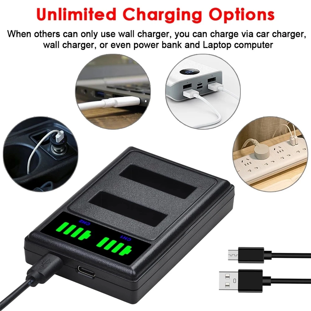 1850mAh EN-EL23 ENEL23 EN EL23 Rechargeable Battery+LED USB Chager for Nikon COOLPIX B700 P900s P900 P610s P610 P600 S810c